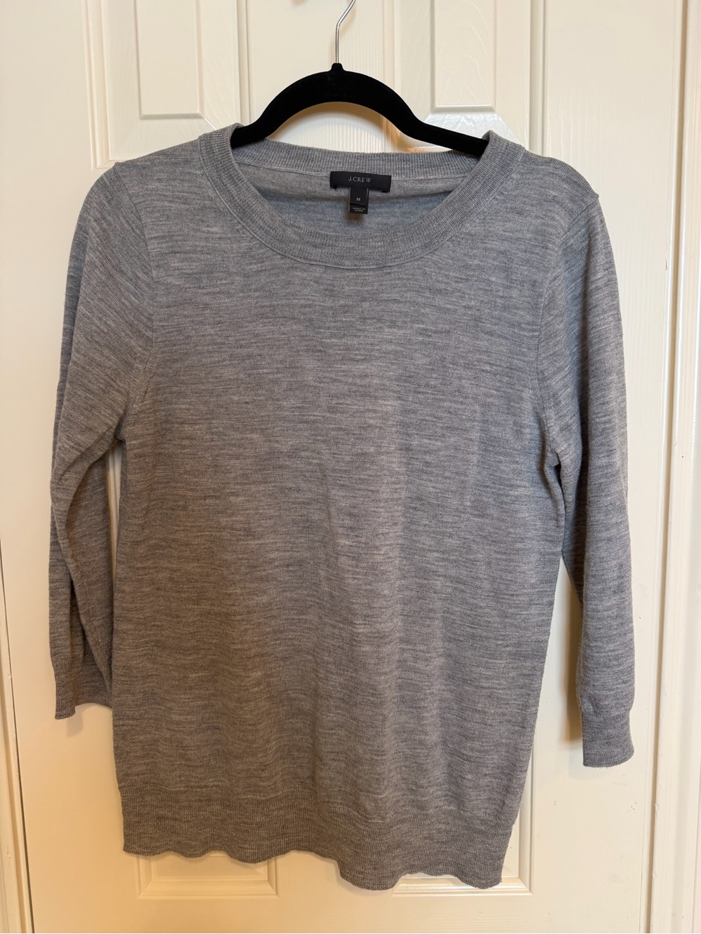 J. Crew Heather Gray Scoop Neck Sweater